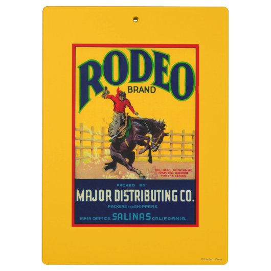 Rodeo Vegetable LabelSalinas, CA Klembord (Achterkant)
