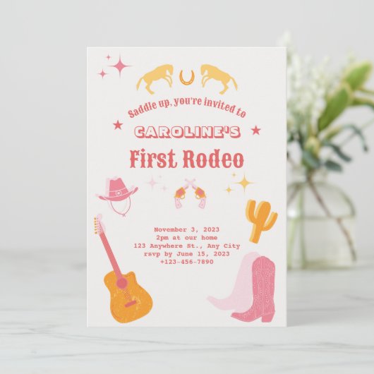 Rodeo Verjaardag Kaart (Staand voorkant)