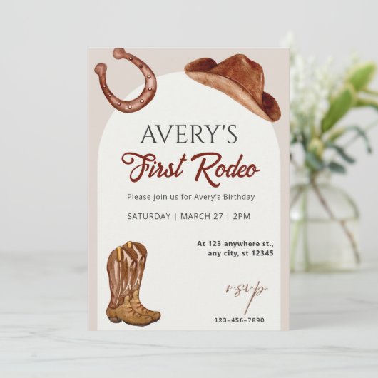 Rodeo Verjaardag Kaart (Staand voorkant)