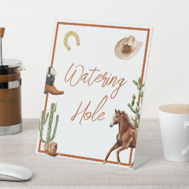 Rodeo Verjaardag Watering Hole Water Station Sign Reclamebord Met Voetstuk