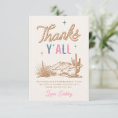 Rodeo verjaardagsfeestje bedankt kaart (Staand voorkant)
