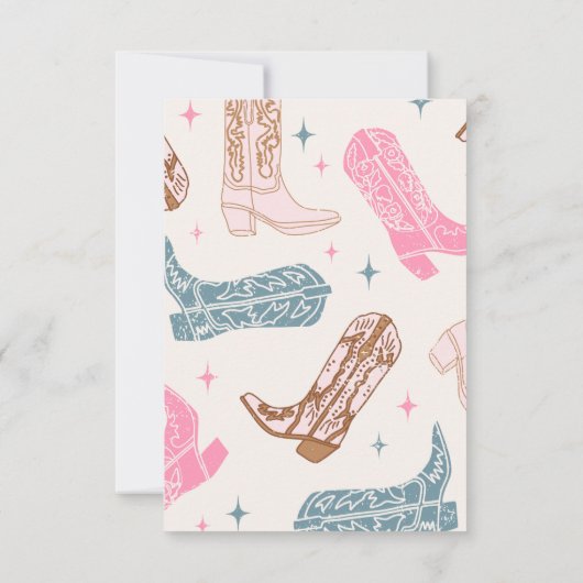 Rodeo verjaardagsfeestje bedankt kaart (Achterkant)