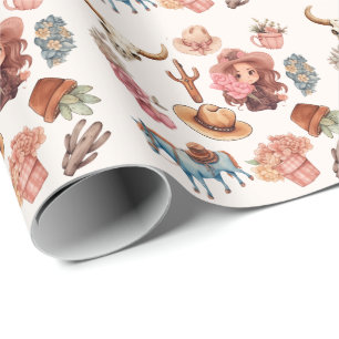 Rodeo Verjaardagsthema Feest Wildwest Western Cadeaupapier