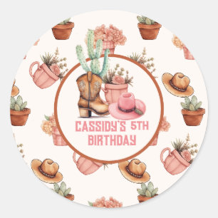 Rodeo Verjaardagsthema Feest Wildwest Western Ronde Sticker