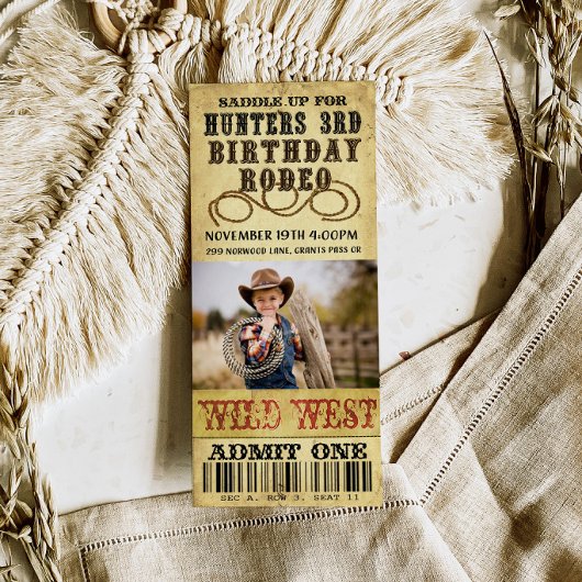 Rodeo verjaardagsuitnodiging kaart
