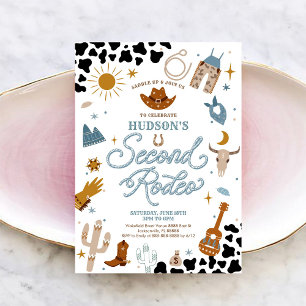 Rodeo Verjaardagsuitnodiging Western Thema Kaart