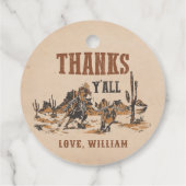 Rodeo Western Cowboy 1e verjaardagsfeestje Bedankjes Labels (Achterkant)