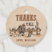 Rodeo Western Cowboy 1e verjaardagsfeestje Bedankjes Labels (Voorkant)