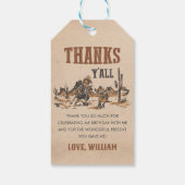 Rodeo Western Cowboy 1e verjaardagsfeestje Cadeaulabel (Achterkant)