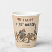 Rodeo Western Cowboy 1e verjaardagsfeestje Papieren Bekers (Voorkant)