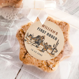 Rodeo Western Cowboy 1e verjaardagsfeestje Ronde Sticker