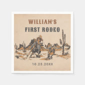 Rodeo Western Cowboy 1e verjaardagsfeestje Servet (Voorkant)