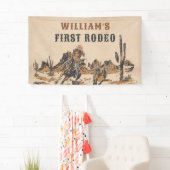 Rodeo Western Cowboy 1e verjaardagsfeestje Spandoek (Insitu)