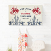 Rodeo Western Cowboy 1e verjaardagsfeestje Spandoek (Insitu)