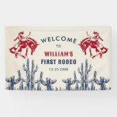 Rodeo Western Cowboy 1e verjaardagsfeestje Spandoek (Horizontaal)