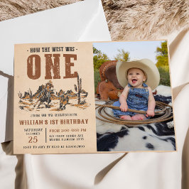 Rodeo Western Cowboy 1st Birthday Party Foto Kaart