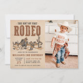 Rodeo Western Cowboy 2e verjaardag foto Kaart (Voorkant)