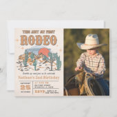 Rodeo Western Cowboy 2e verjaardag foto Kaart (Voorkant)