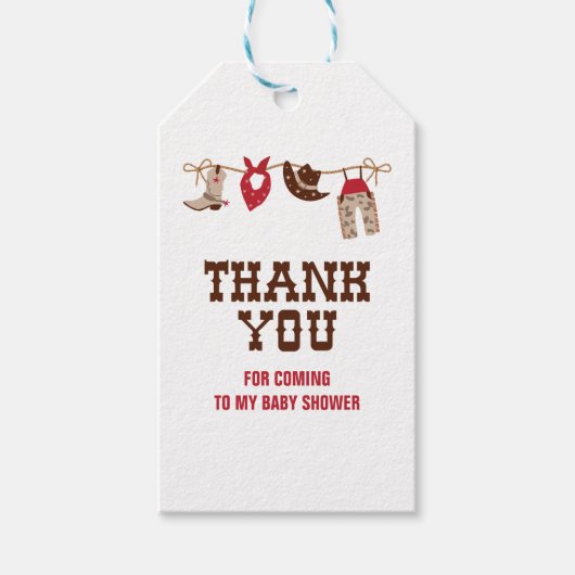 Rodeo Western Cowboy Baby shower Cadeaulabel (Voorkant)