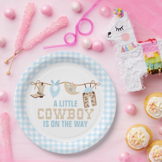 Rodeo Western Cowboy Baby shower Paper Borden Papieren Bordje (Feest)