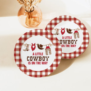 Rodeo Western Cowboy Baby shower Paper Borden Papieren Bordje