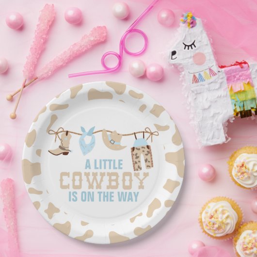 Rodeo Western Cowboy Baby shower Paper Borden Papieren Bordje (Feest)