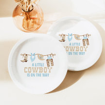 Rodeo Western Cowboy Baby Shower Papieren Borden