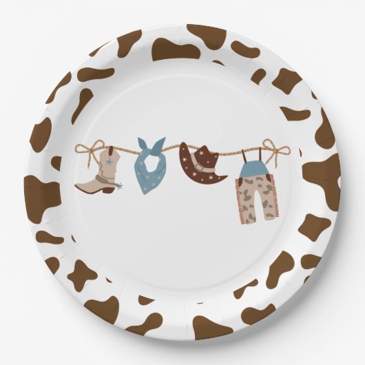 Rodeo Western Cowboy Baby shower Papieren Bordje (Voorkant)