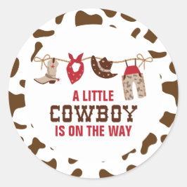 Rodeo Western Cowboy Baby shower Ronde Sticker