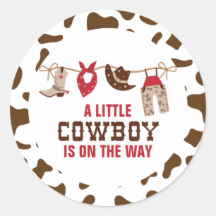 Rodeo Western Cowboy Baby shower Ronde Sticker