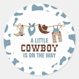 Rodeo Western Cowboy Baby shower Ronde Sticker