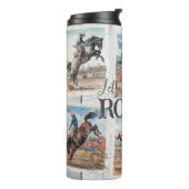 Rodeo Western Cowboy Horse Bucking Thermosbeker (Gedraaid links)