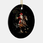 Rodeo Western Cowboy Santa Riding A Horse Merry Ch Keramisch Ornament (Rechts)