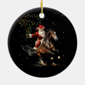 Rodeo Western Cowboy Santa Riding A Horse Merry Ch Keramisch Ornament (Achterkant)