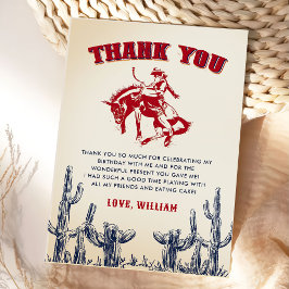 Rodeo Western Cowboy Verjaardag Bedankkaart