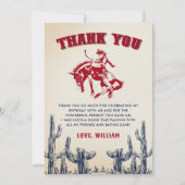 Rodeo Western Cowboy Verjaardag Bedankkaart (Voorkant)