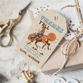 Rodeo Western Cowboy Verjaardag Dank u Cadeaulabel