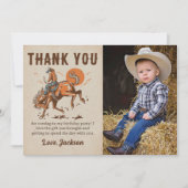 Rodeo Western Cowboy Verjaardagsfoto Dank je kaart (Voorkant)