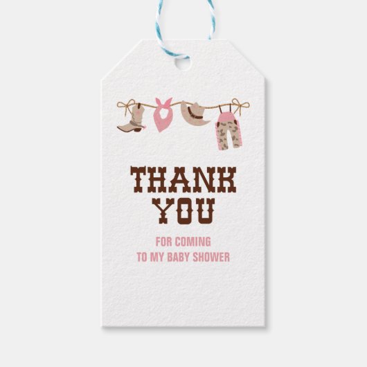 Rodeo Western Cowgirl Baby shower Cadeaulabel (Voorkant)
