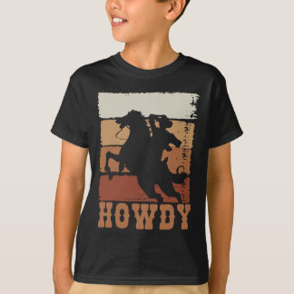 Rodeo Western Land Howdy Horseback Riding Retro T-shirt
