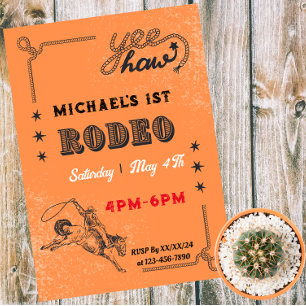 Rodeo Western Riding Cowboy Country Verjaardag Kaart