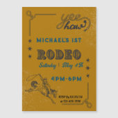 Rodeo Western rijden Cowboy Verjaardag Magnetische Uitnodiging (Voorkant)