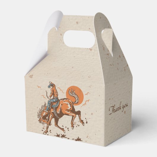 Rodeo Westerne Cowboy Verjaardagsgunst Box Bedankdoosjes (Achterkant)