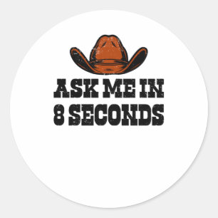 Rodeo Westerne Cowboy Wild West Bull Ronde Sticker