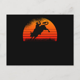 Rodeo Westerne Cowboy Wild West Retro Bull Briefkaart