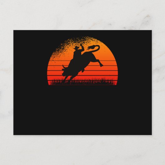 Rodeo Westerne Cowboy Wild West Retro Bull Briefkaart (Voorkant)