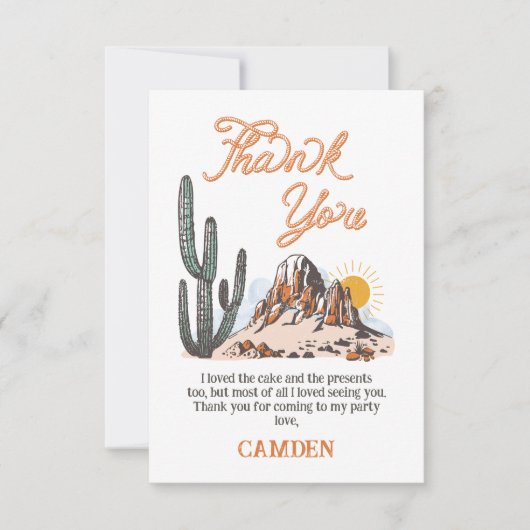 Rodeo Westerne hoe het westen één bedankje was Bedankkaart (Voorkant)