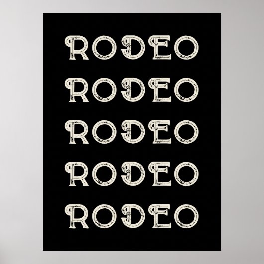 Rodeo Westerne Typografie Wall Art Ranch Cabin Hom Poster (Voorkant)