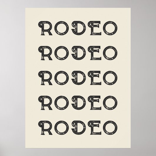 Rodeo Westerne Typografie Wall Art Ranch Cabin Hom Poster (Voorkant)