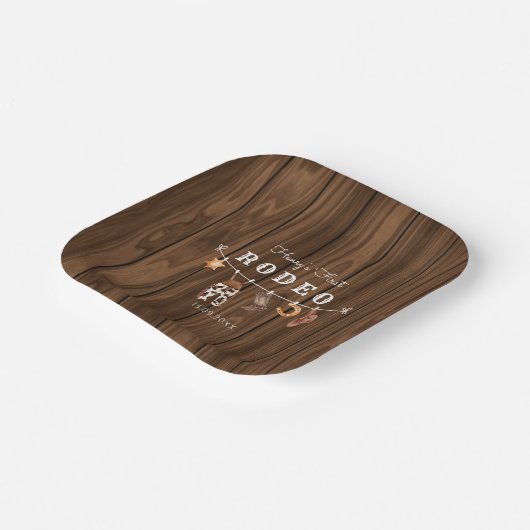 Rodeo Wild West rustieke Westerne cowboy Verjaarda Papieren Bordje (Gebogen)